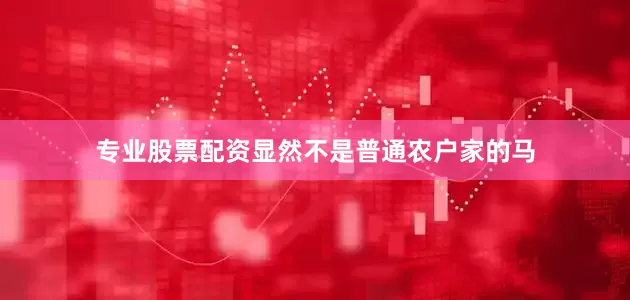 专业股票配资显然不是普通农户家的马