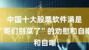 中国十大股票软件满是“哥们别菜了”的劝慰和自嘲